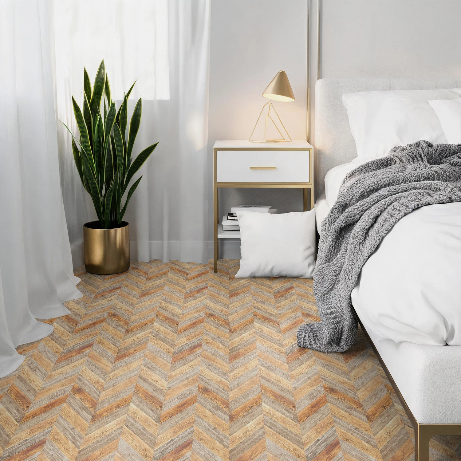 Herringbone Wood Grain Self Adhesive Wall Sticker 30cm Waterproof Removable Vinyl Floor Decals Home Renovation