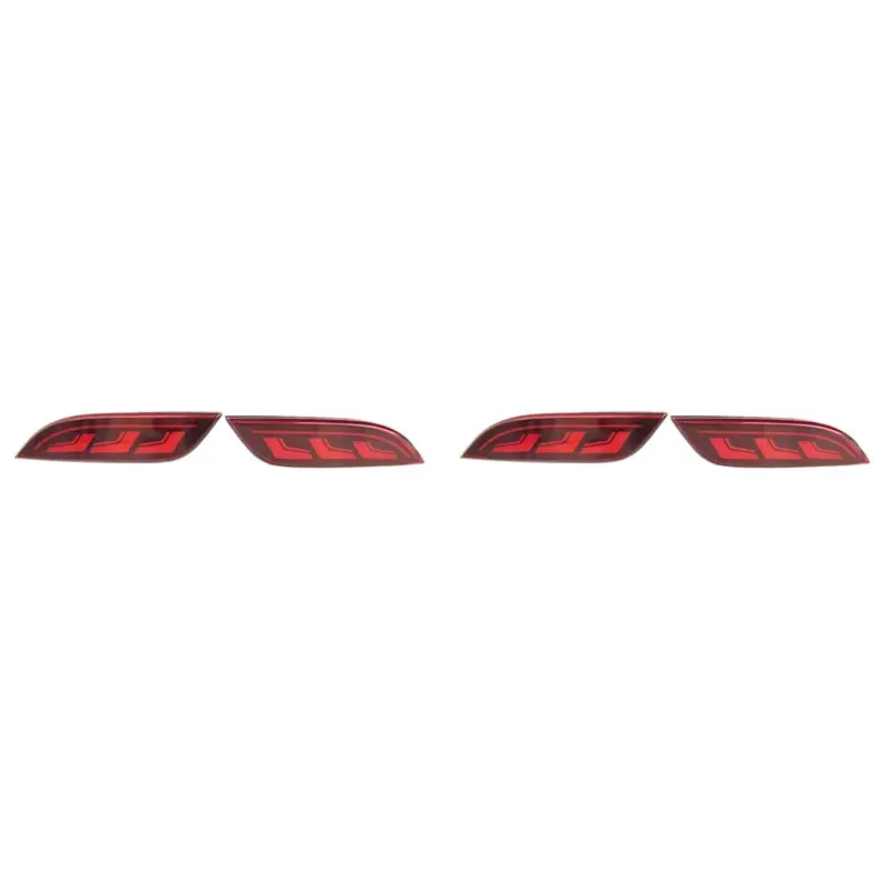 4X Car LED Rear Bumper Lights Dynamic Turn Signal Light Reflector Light Brake Light For Spark 2010-2015