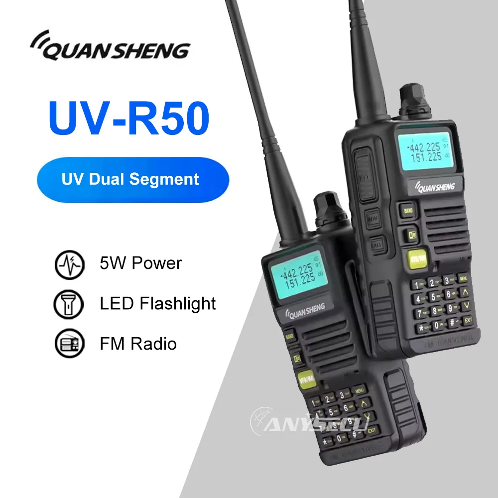 Quansheng New UV-R50 5W Walkie Talkie Vhf Uhf Dual Band Radio Comunicador Hf Transceiver UV R50 Series UV Dual Segment