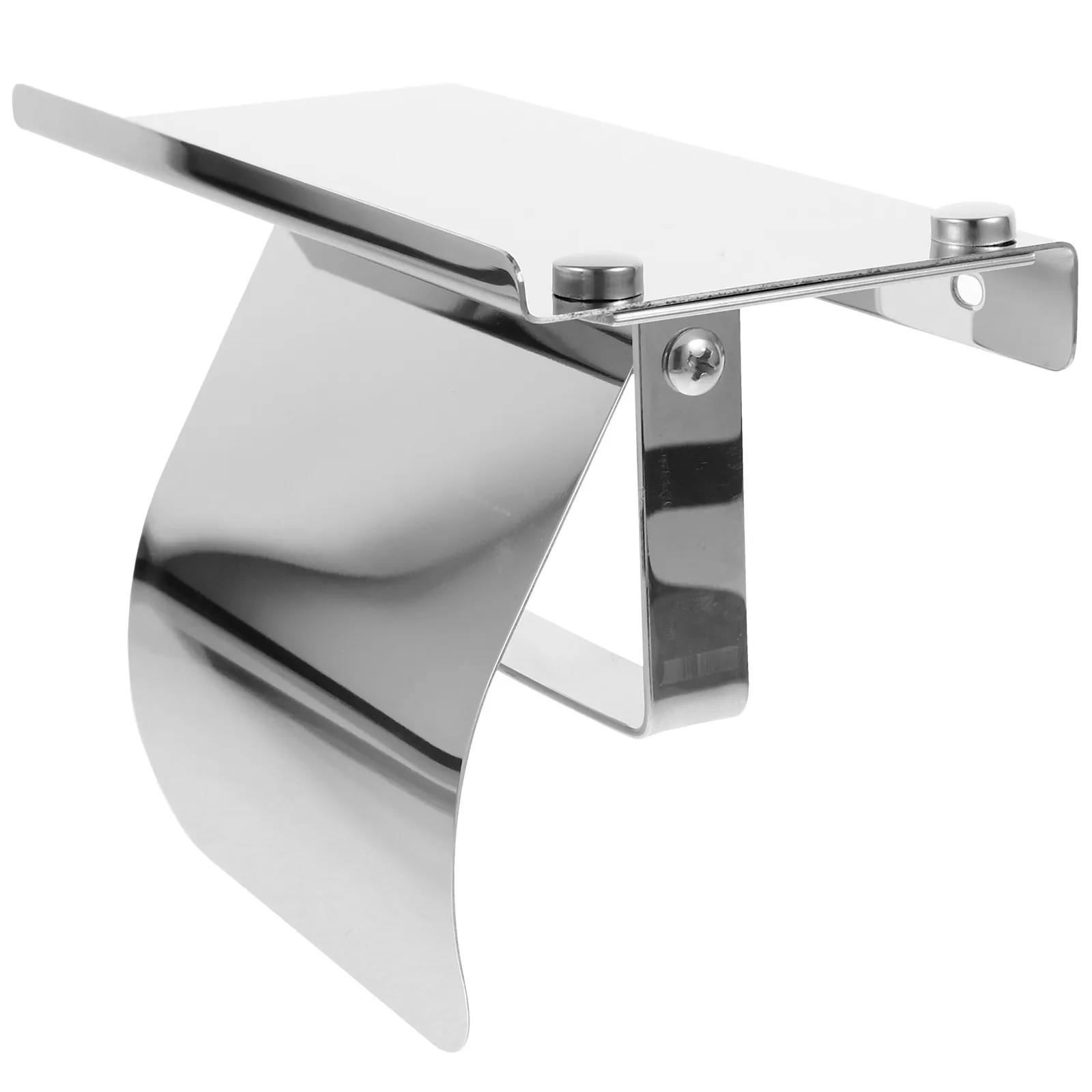 

1Set Stainless Steel Toilet Paper Holder with Shelf Wall Mounted Roll Paper Holder Bathroom Accessory Modern Rustproof Tissue
