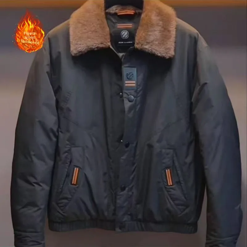 

Зимняя утепленная куртка с подкладкой для мужчин, повседневная, с воротником-стойкой, теплая верхняя одежда, высококачественная полиэстеровая ткань, молодежный стиль