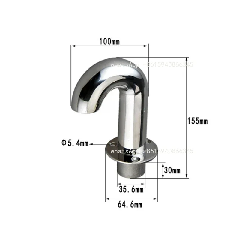 35mm Stainless Steel U Type Goose Neck Cable Outlet Tube Marine Boat Deck Wire Tidy Protection Pipe