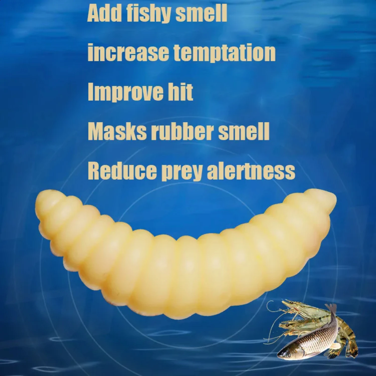 Luya Soft Bait Simulated Fake Mealworm Cocked Mouth Bass Crucian Carp Carp Bream Fake Bait Fresh Sea Fishing Platform Fishing
