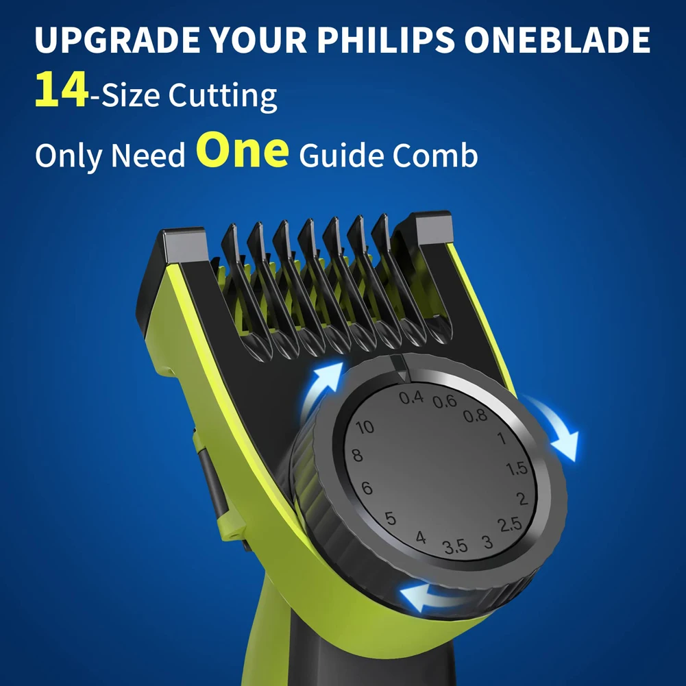 Guide Comb Guards for Philips One Blade QP2520 QP2530 QP2630 Electric Trimmer Shaver 14-length Adjustable Replacement Kit