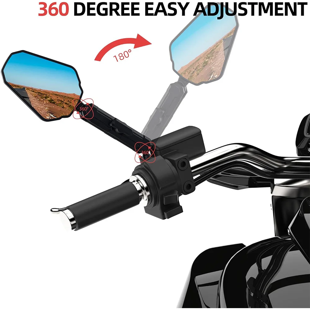 Universial 8/10mm Motorcycle Mirror Scooter E-Bike Rearview Mirrors Omnidirectional Anti-fall Folding Mirror Accessories Surron