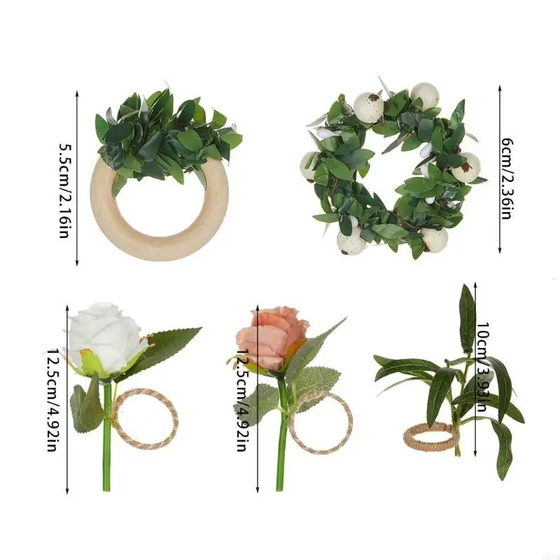 H58B Beau Simulater Plante Napkin Holder Elegant Table Table Embellissements Roches serviette