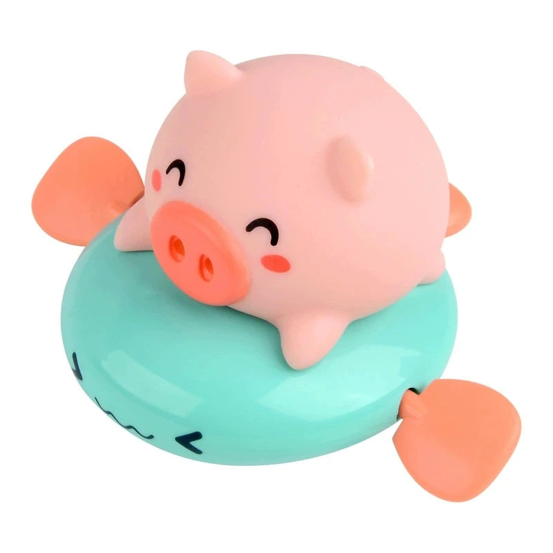 4-Pack Pull String Bath Toys – Cute Animal Riders on Flying Fish, No Battery Needed, Fun for Toddler Bathing & Motor Skill Devel