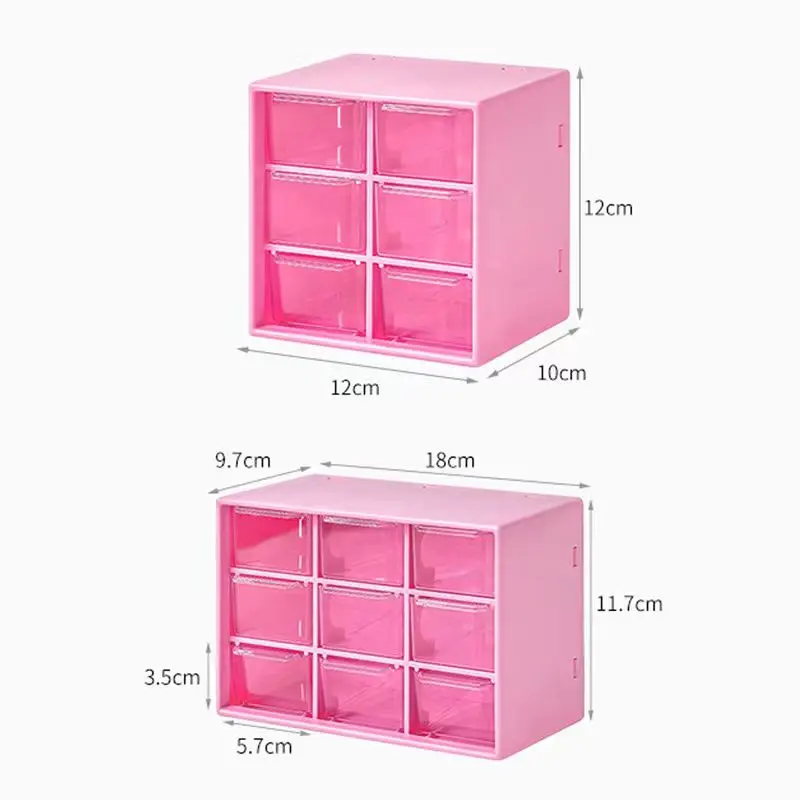 INS 6/9 Grids Dust Proof Drawer Storage Box Stationery Jewelry Hand Ledger Desktop Mini Girl Heart Storage Cabinet