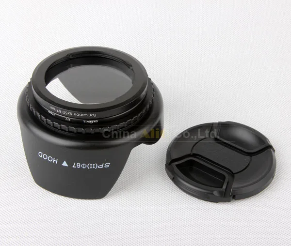 4In1 Accessories Camera Lens Adapter For Canon SX520 SX70 SX60 SX50 HS to 67mm + Lens Cap + Lens Hood + 67mm UV Filter FA-DC67A