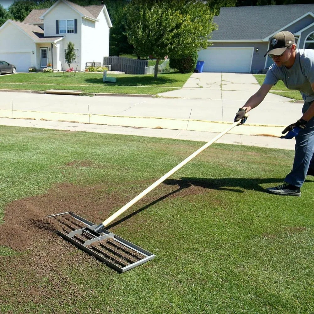 Levelawn Pro – 30" Rasen-Nivellierrechen mit 72" Griff |   Mühelos ebene Golfkurse, Rasen und Gärten |   Einfache Montage, Fleck