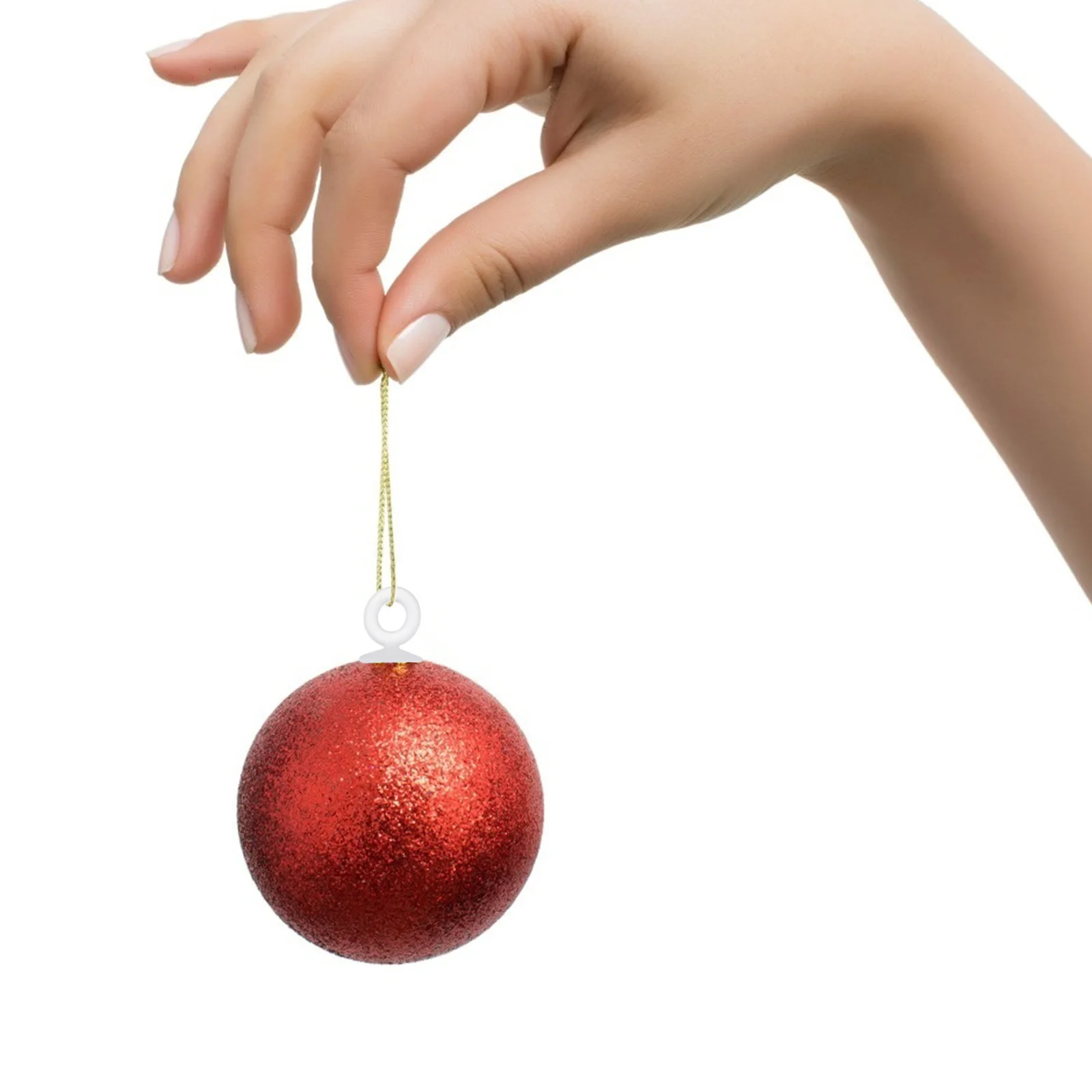 

200Pcs Christmas Ball Caps Plastic DIY Holder Lightweight Hanging Balls Fittings Pendant Caps Decorative Accessories