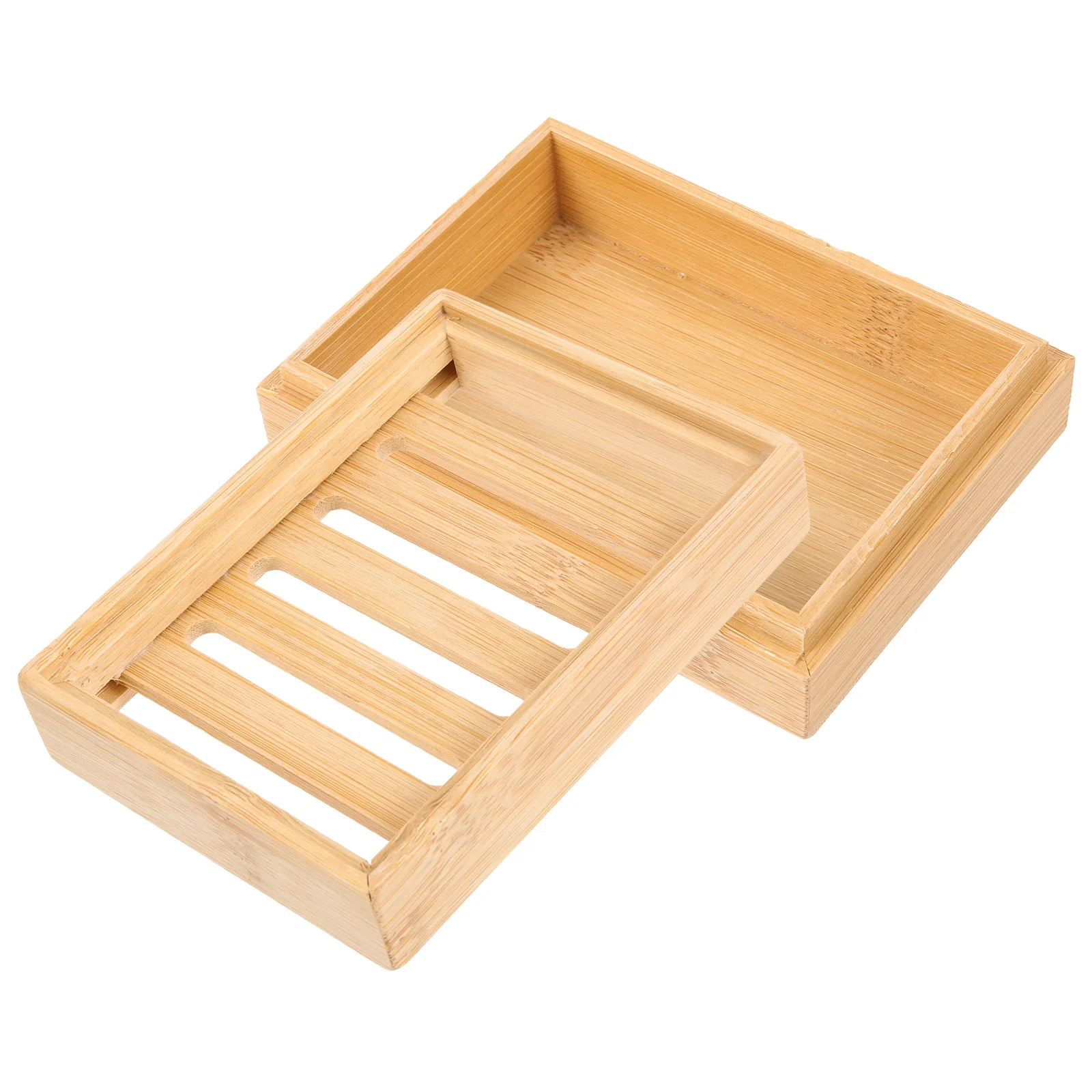 Soap Holder Bamboo Vintage Dish Bar Bathroom Tray Draining Sink Case for Container Travel