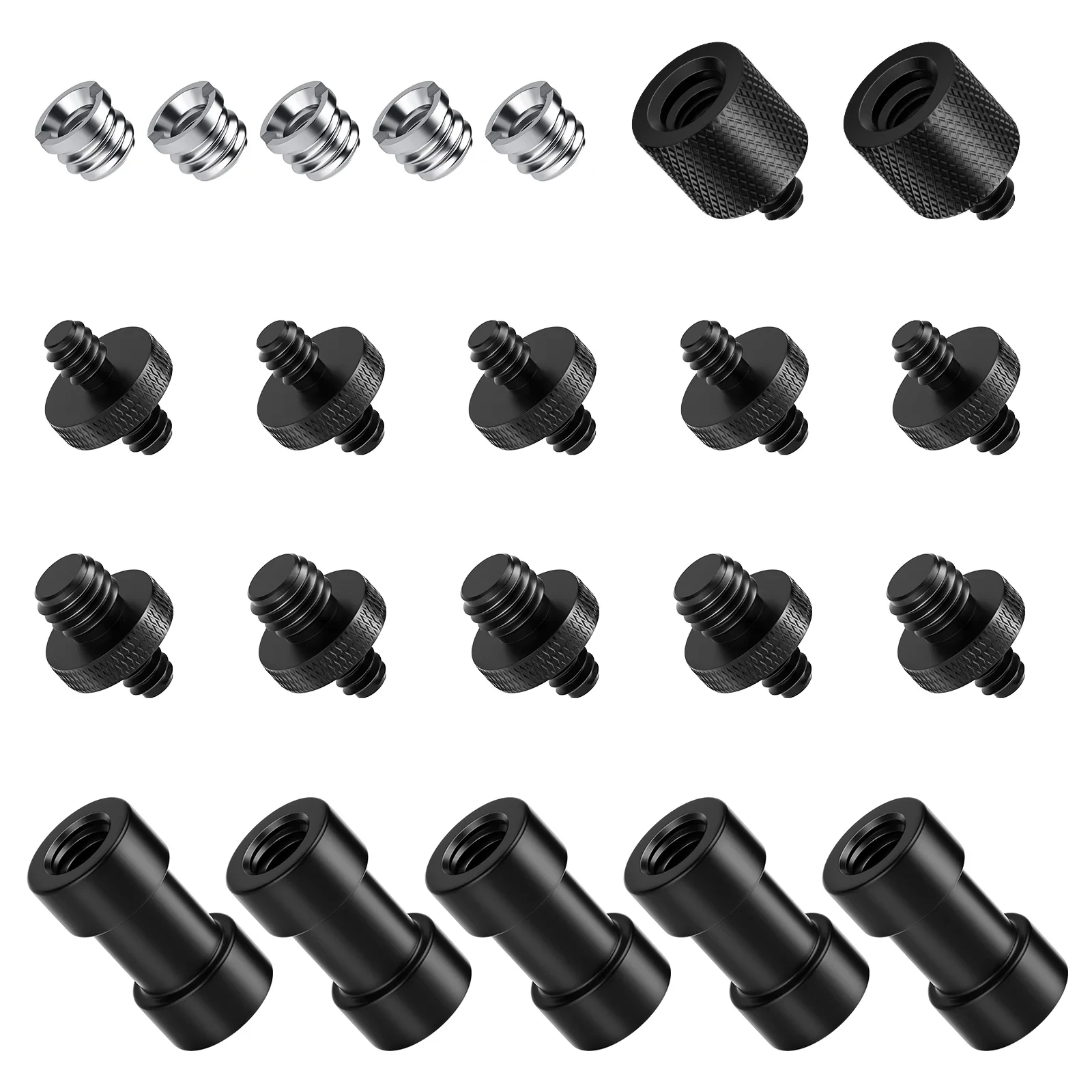 Lanxire Camera Screw Adapter, 22 Pieces 1/4” to 1/4” and 1/4” to 3/8” Tripod Mount Screw Adapter Converter Set for Camera Mount