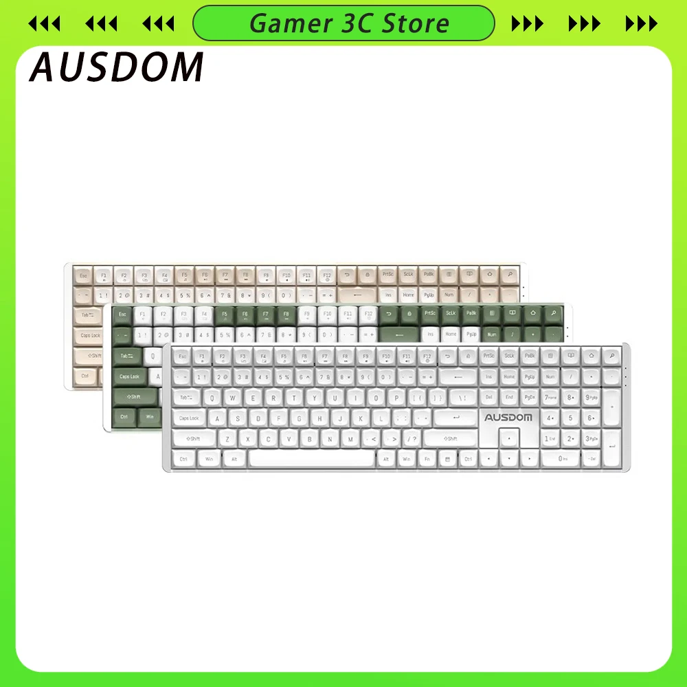 

AUSDOM Hola111 Mechanical Keyboards PBT Keycaps Hot Swap Low Delay Customize 111 Keys 2.4G Wireless Mac Office Keyboard