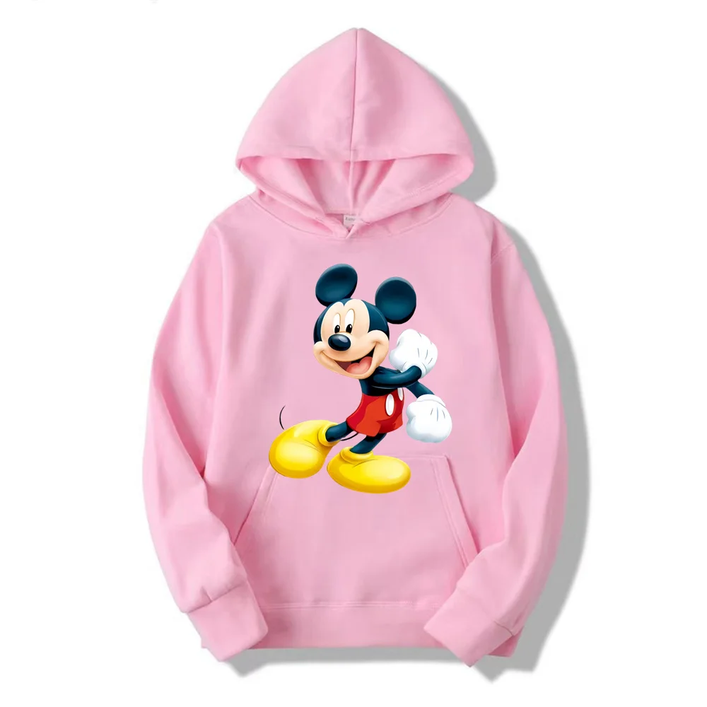 Sudadera con capucha de Mickey Mouse para hombre y mujer, suéter informal de gran tamaño con dibujos animados de Anime, ropa de otoño e invierno, 2024