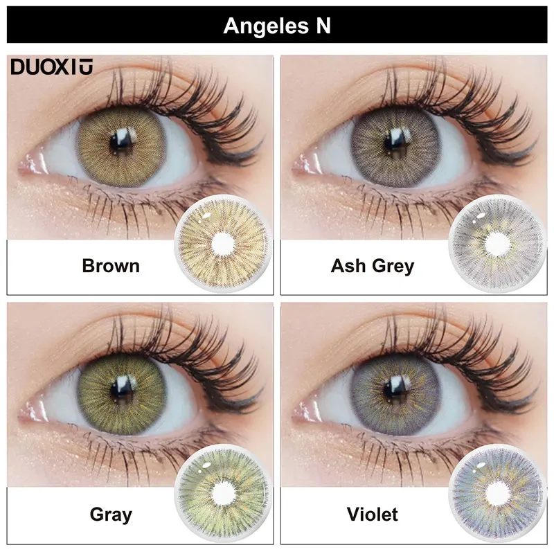 DUOXIU nouvelles lentilles de Contact colorées 1 paire vert Iris naturel élève couleur cercle annuel Siri urbain Angeles série maquillage beauté