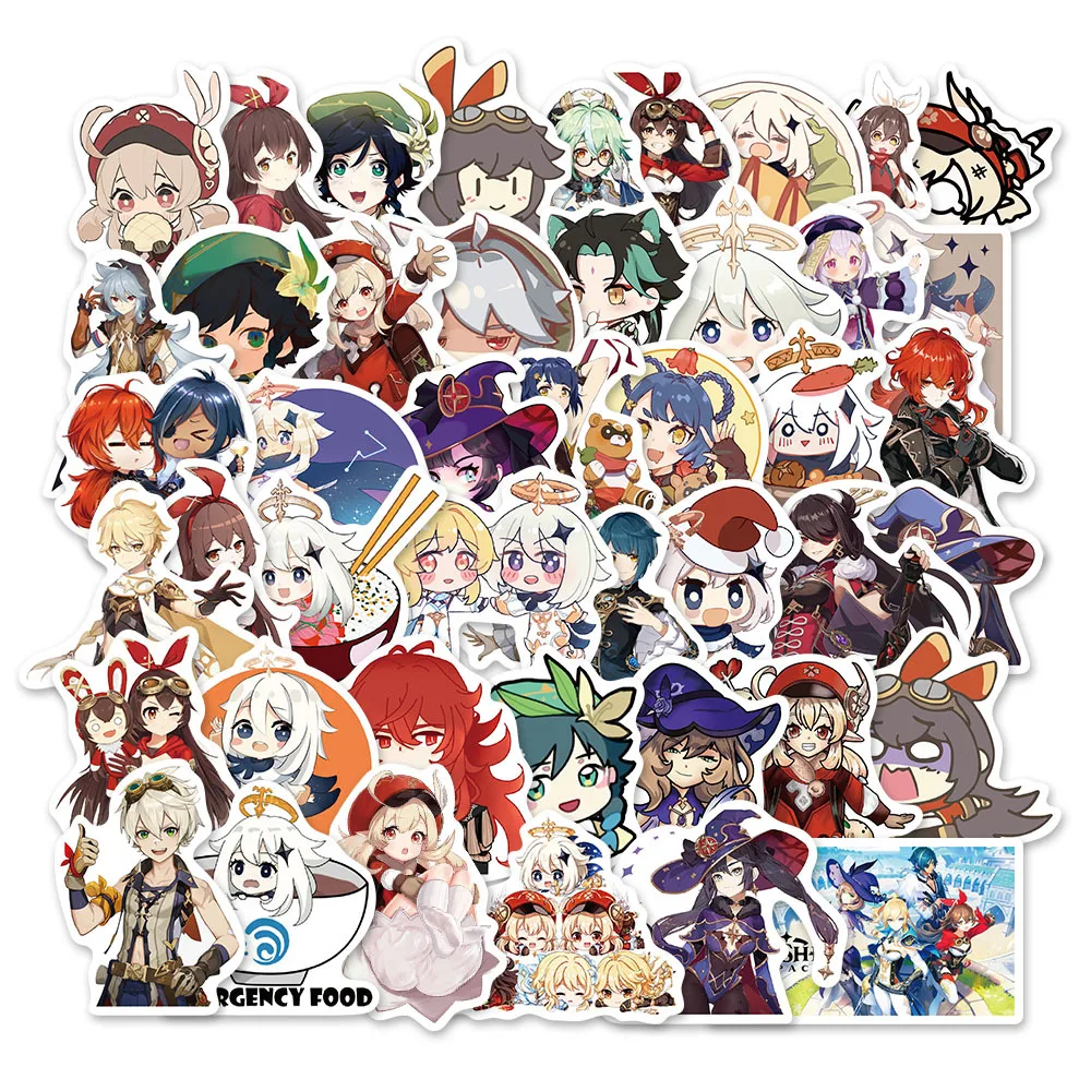 10/30/50pcs Game Anime Genshin Impact Stickers Kawaii Laptop Guitar Suitcase Bike Car Motorcycle Waterproof Sticker for Kids Toy