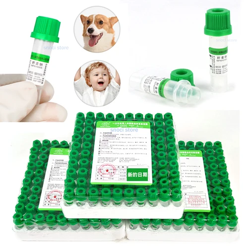 Tubo de recolección de microtubo estéril con aditivos de sodio Heparin, aspiradora de tubo Vac con tapa verde para marca CE Experimental de 0,5 ml