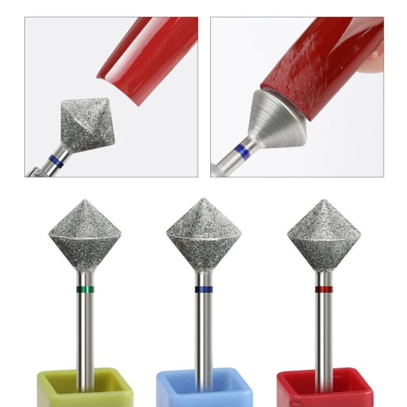 Tête de polissage en forme de diamant pour Nail Art, mèche de mandrin, pierre de meulage courbe C, outil d'accessoires de réparation des ongles