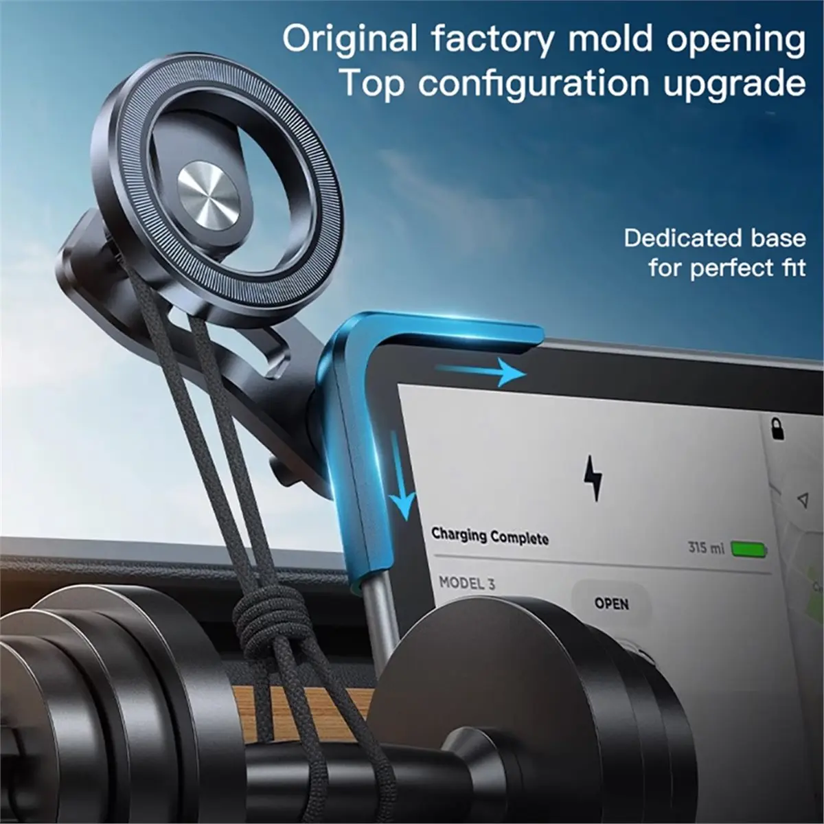 1 Pc Magnetic Car Phone Holder Center Control Display Slide Rail Rotatable Dashboard Mount Stand for All Smartphone