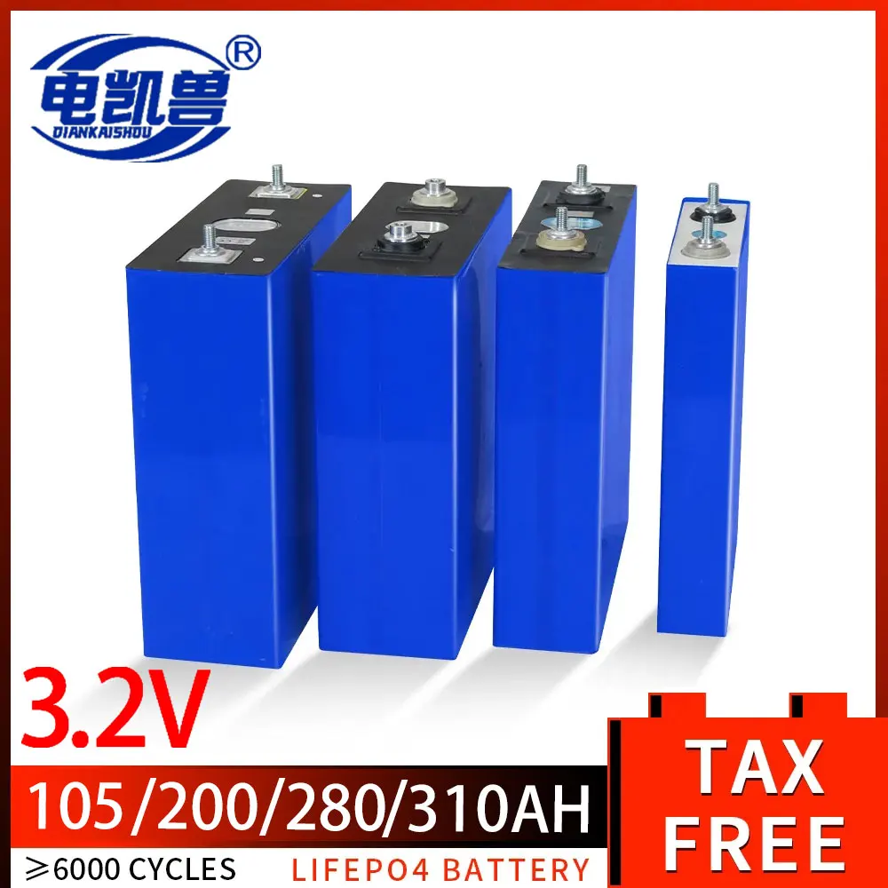 

310Ah 280Ah Lifepo4 battery A-grade 3.2V DIY 12V 24V 48V room car and ship solar storage system golf cart charging battery pack