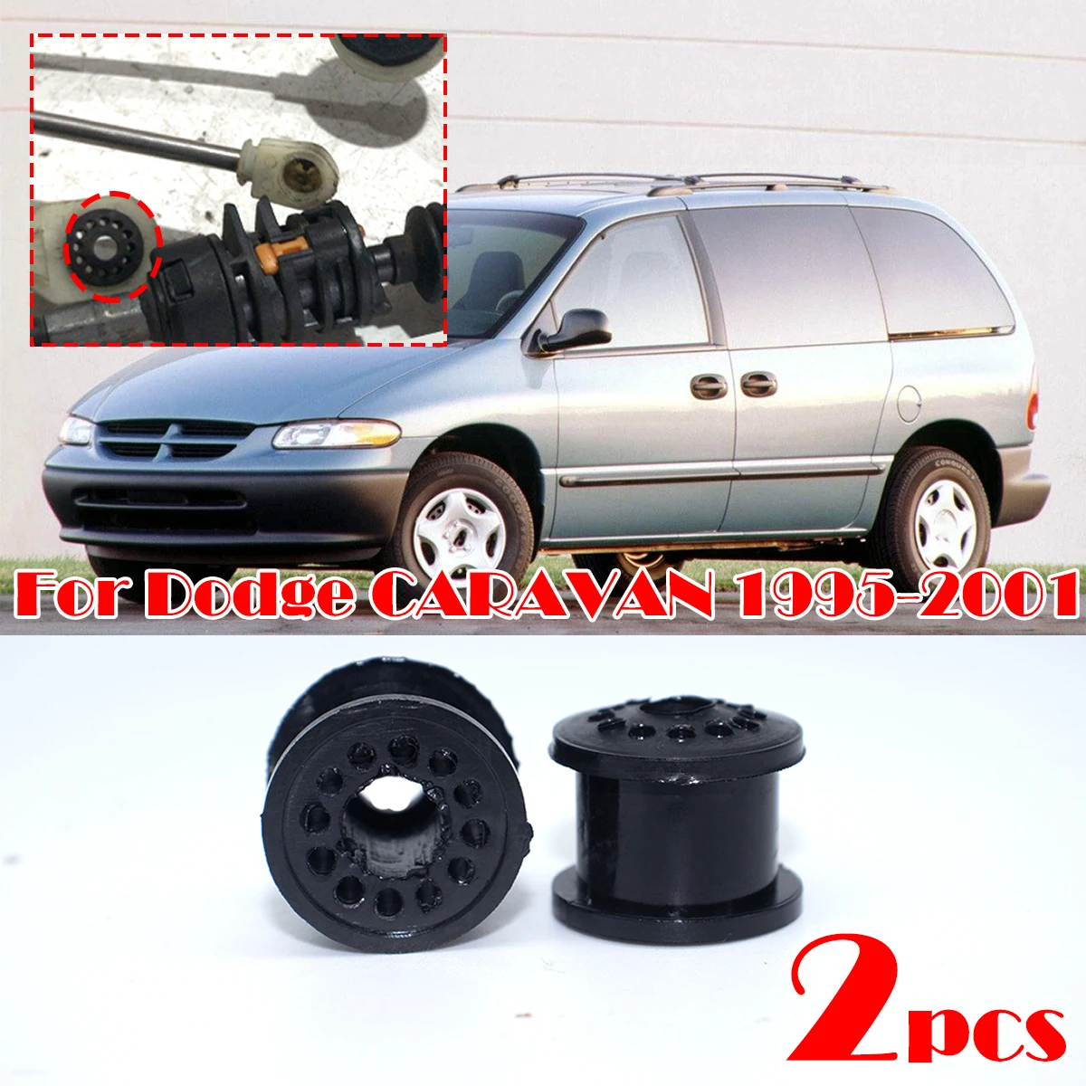 

2Pc Manual Transmission Shift Cable Bushing For Dodge CARAVAN 1995-2001 Gearbox Shifter Lever Linkage End Rubber 4S6P-7412-AA