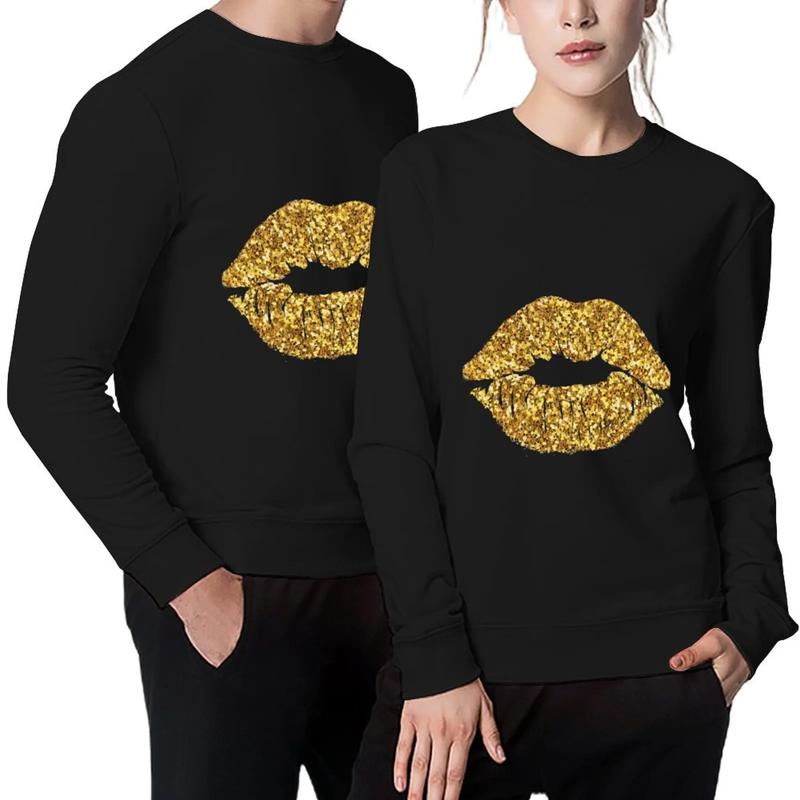 

gold glitter lips Pullover autumn jacket men autumn new products korean style clothes men clothes sweatshirt