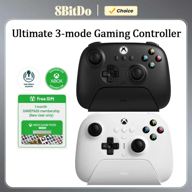 

8BitDo Ultimate 3-mode Gaming Controller Gamepad for Xbox with Hall Effect Joystick Charging Dock Compatible Windows and Android