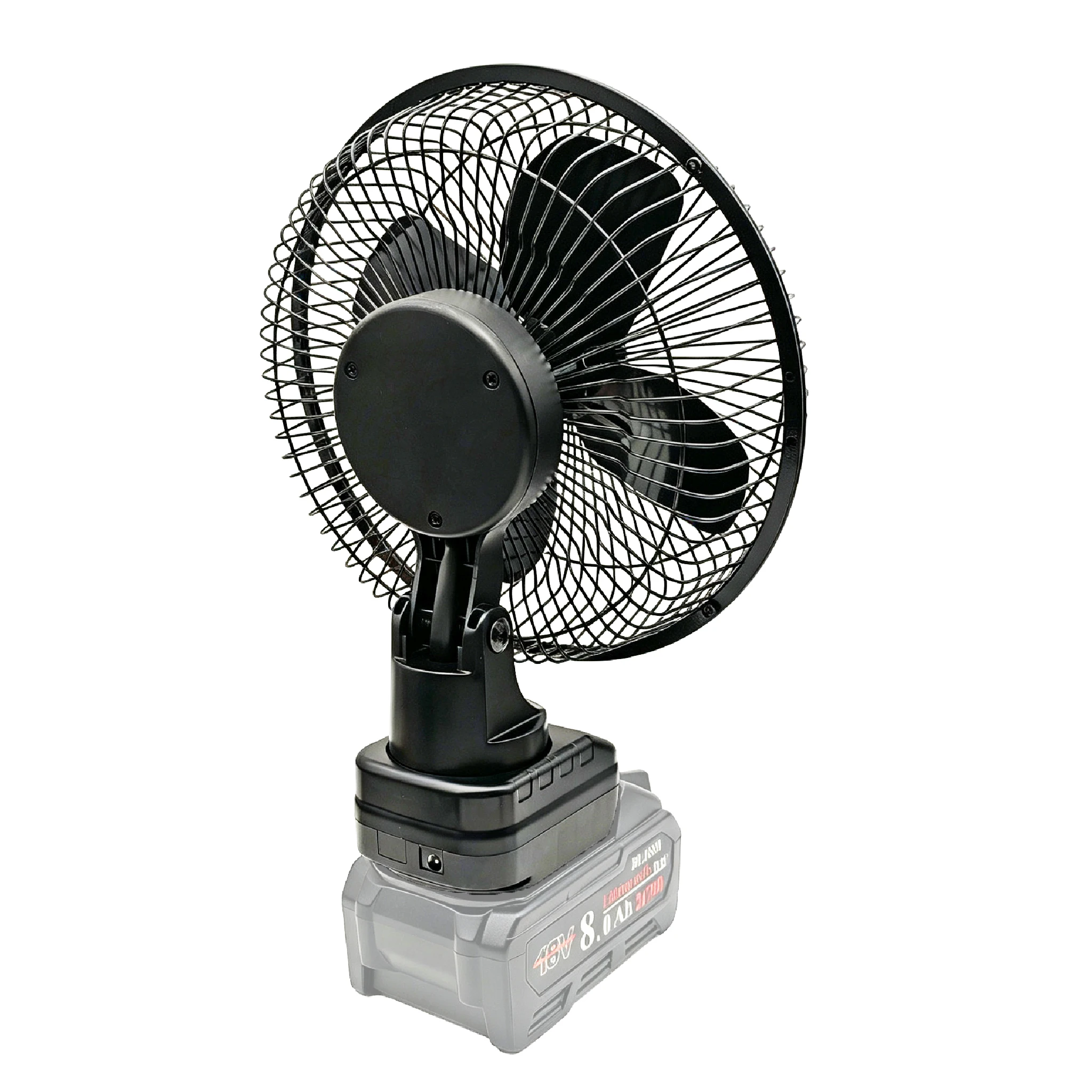 Für Makita Lithium-Akku Bürstenloser Metallventilator 140 ° Oszillation 45 ° Verstellbarer Ventilatorkopf 4 Geschwindigkeiten DC-Betrieb für Outdoor-Camping – Detail 9