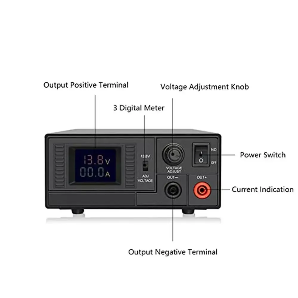 Compact 110V AC to 13.8V DC Power Supply Converter CB/HAM Radio Mobile