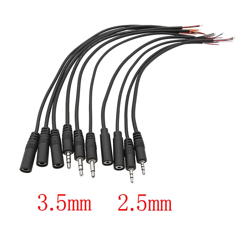 

1Pcs 2.5/3.5mm Male Plug/Female Jack Mono/Stereo AUX 2/3/4Pole To Bare Wire Connector DIY Audio Headphone Repair Extension Cable