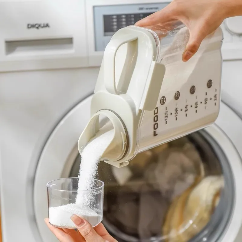 

Контейнер для стирального порошка большой емкости, влагонепроницаемый, прозрачный, для домашнего использования, органайзер для моющих средств