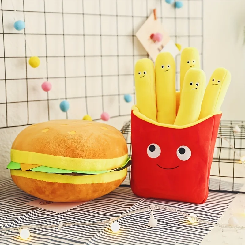 1pc, Cartoon Hamburger Pillow Toy - Fun Sofa Pillow and Photography Prop for Kids and Adults - Perfect Home and Room Decor