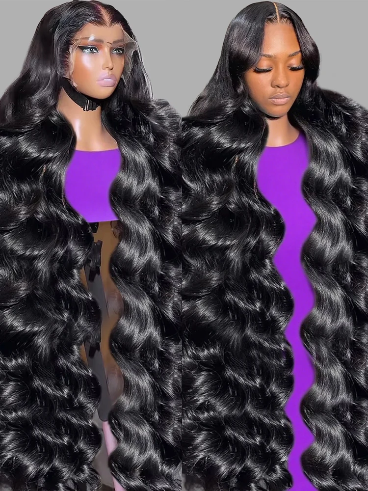 

250% Body Wave Lace Frontal Wigs 13x4 13x6 Transparent Human Hair Lace Frontal Wigs 30 40Inch Pre Cut Glueless Wear Go CEXXY