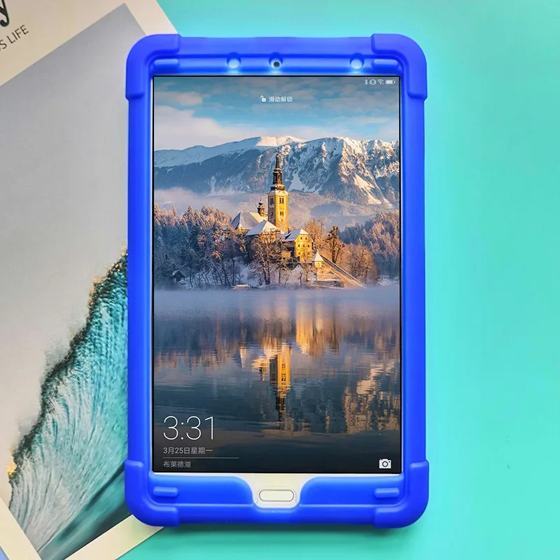 MingShore Case For Huawei MediaPad M5 8.4'' Soft Silicone Rugged Case SHT-W09-AL09 VELCRO HandStrap Cover