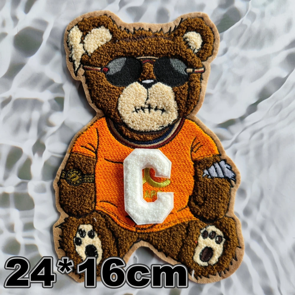 Embroidery Chenille Bear Patch,sew on Animal Cartoon Patches,bears Badges Appliques for Clothing WF228110