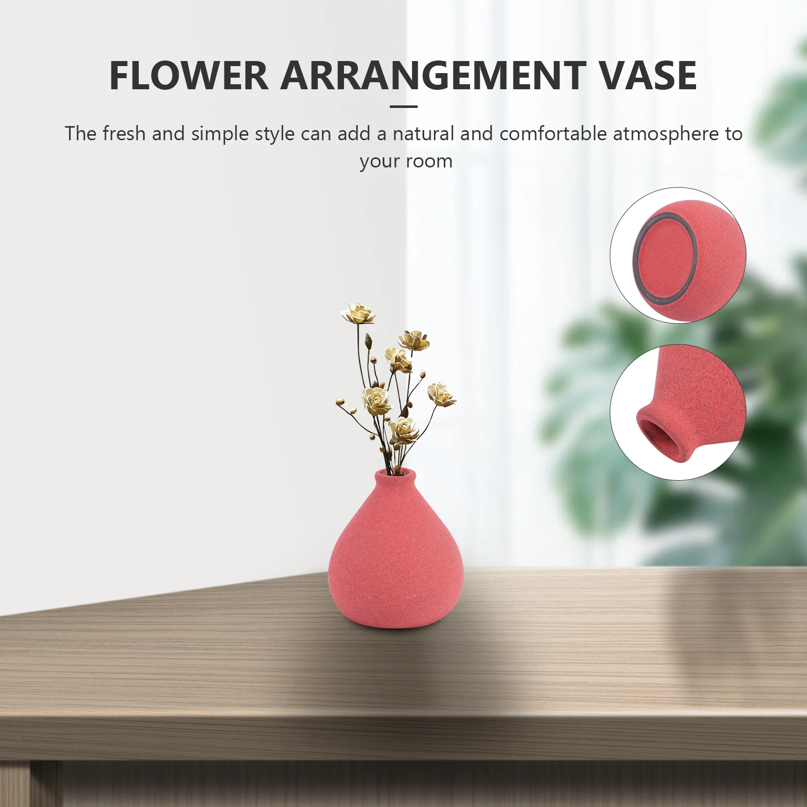 

1Pcs Bright Ceramic Vase Simple Style Smooth Surface Flower Arrangement Floral Storage Home Decoration Flower Arrangement Vase