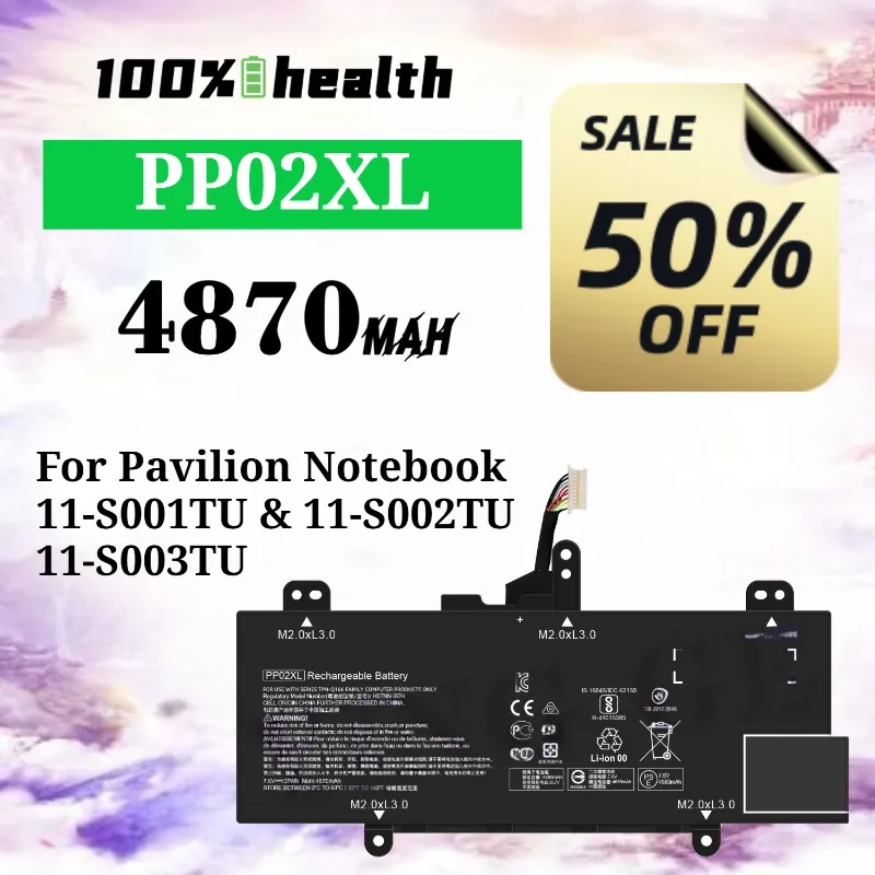 

PP02XL 4870mAh Laptop Battery for HP Pavilion Notebook/11-S001TU Lithium Rechargeable Battery