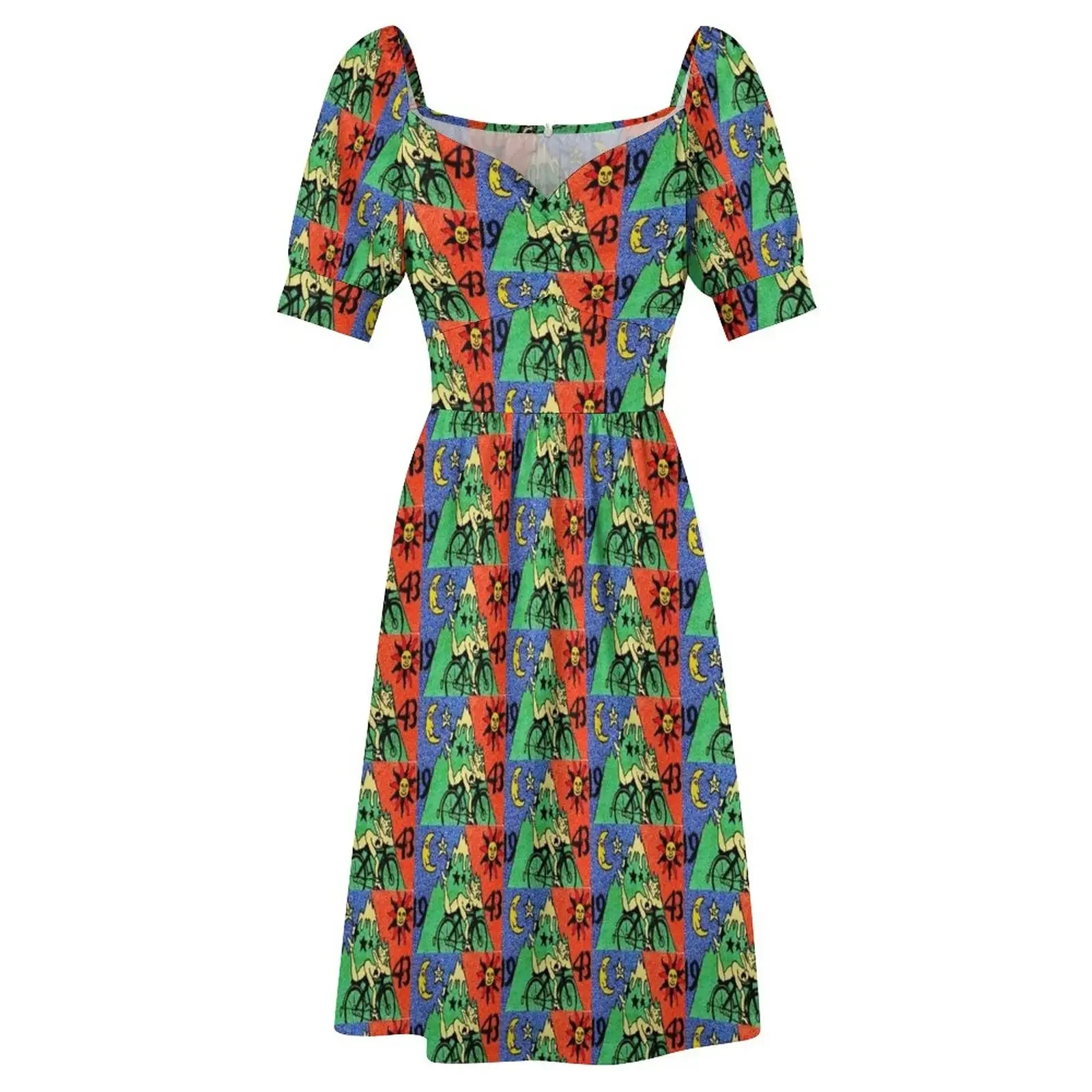 Bike Day Short-Sleeved Dress Clothing Beachwear Dress for girls