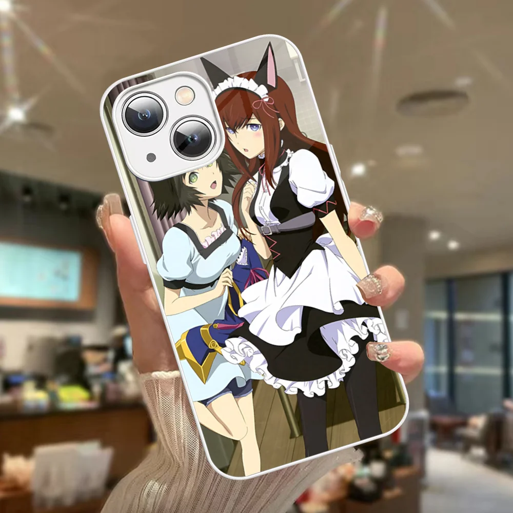 Steins Gate Okabe Anime Phone Case Tempered Glass For Iphone 14 13 12 11 Pro Mini XS MAX 14Plus X XS XR Fundas