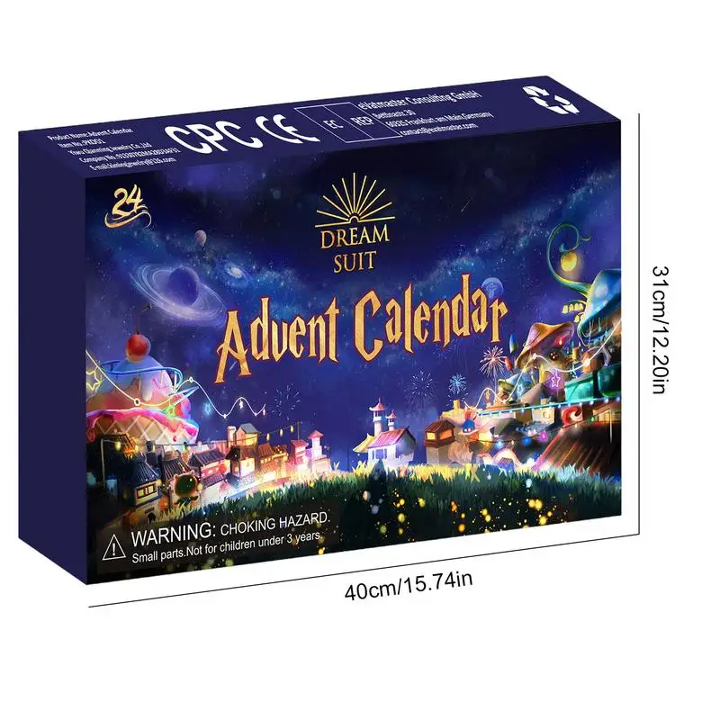 Calendario de Adviento de Navidad para niña y niño, muñeco fluorescente de fantasía con cuenta regresiva de 24 días, Año Nuevo, xmax, 2024