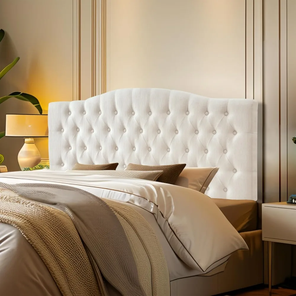 

Linen Upholstered Headboard Queen/Full Size Bed Tufted Button Headboard, Featuring High-Density Sponge Padding, Luxury Texture E