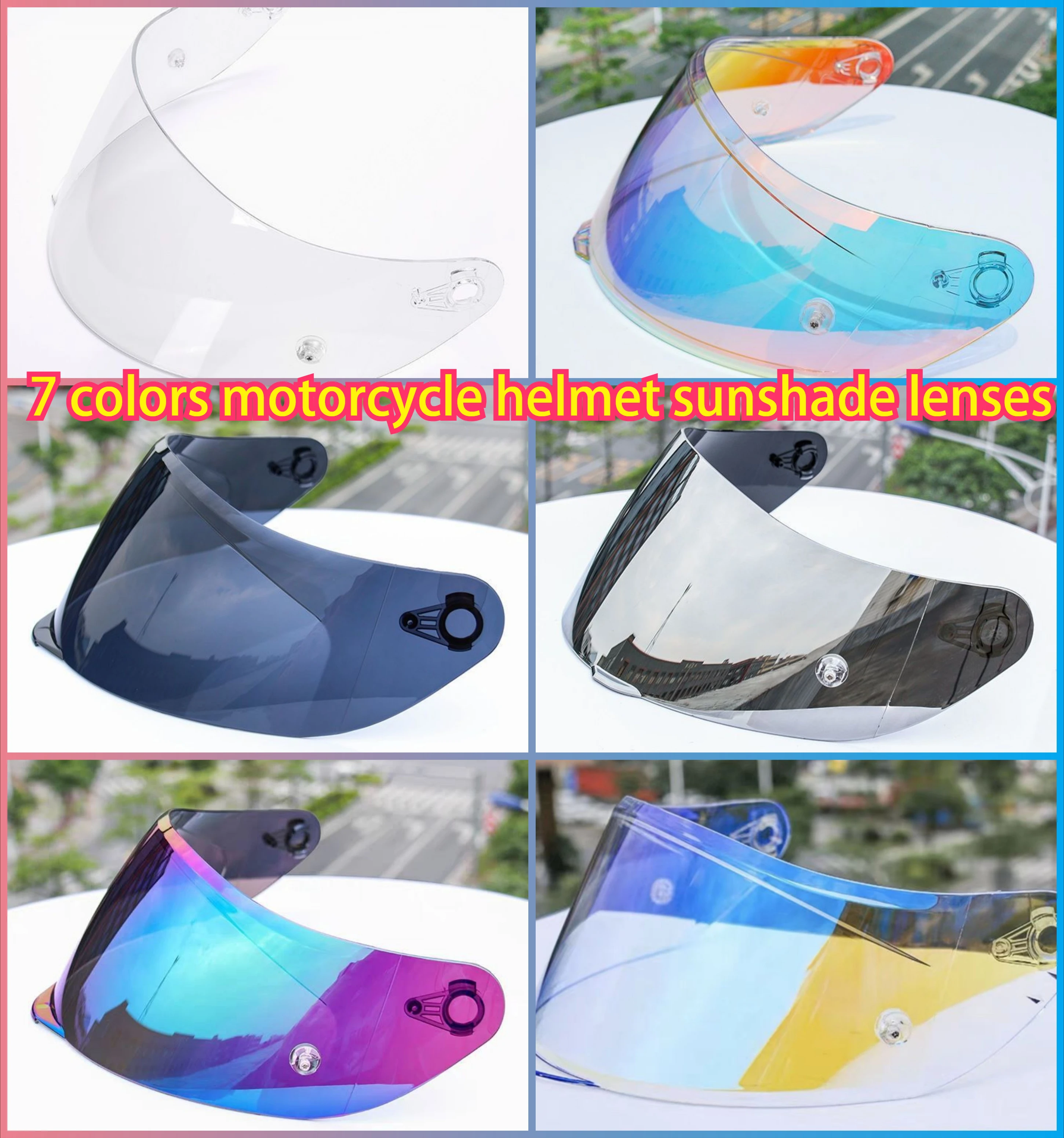 7 colors motorcycle helmet sunshade lens, night vision lens transparent black tea plated silver magic accessories