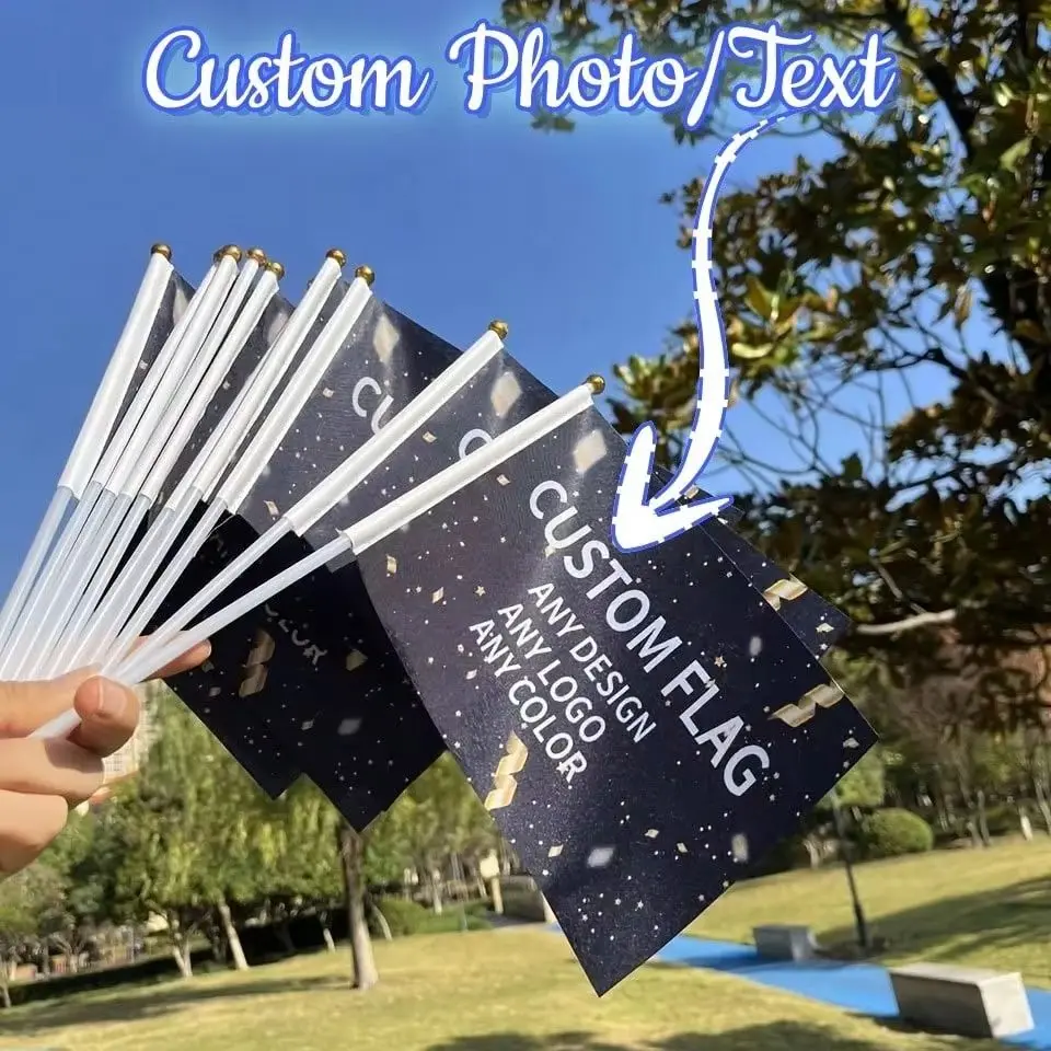 Customizable Personalized Handheld Flag Banner No Electricity Required for Indoor Outdoor Garden Celebration Wedding Birthday An