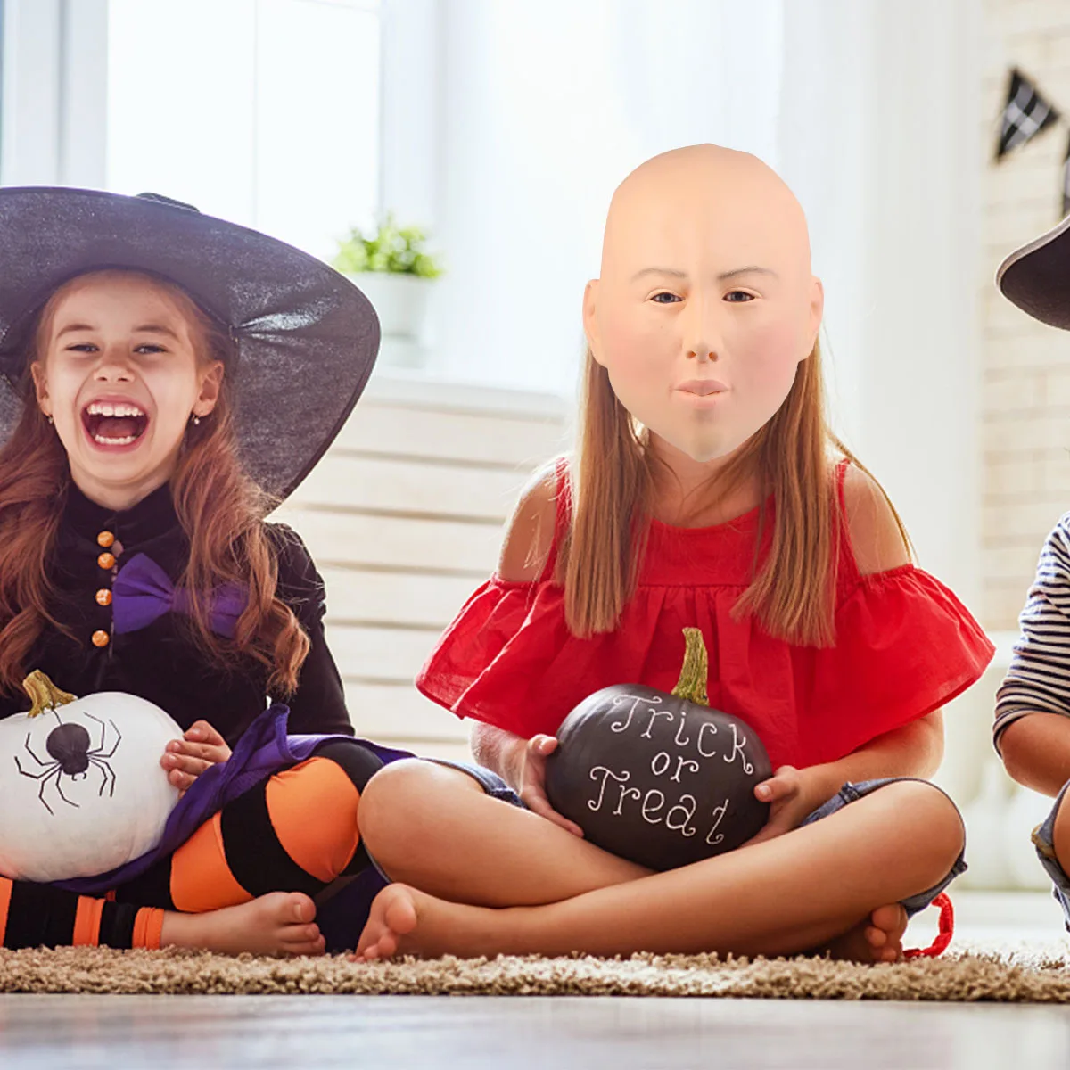 

1Pcs Beauty Mask Latex Horror Bareheaded Female Head Halloween Cosplay Party Costume Mask Bareheaded Costume Halloween Masks