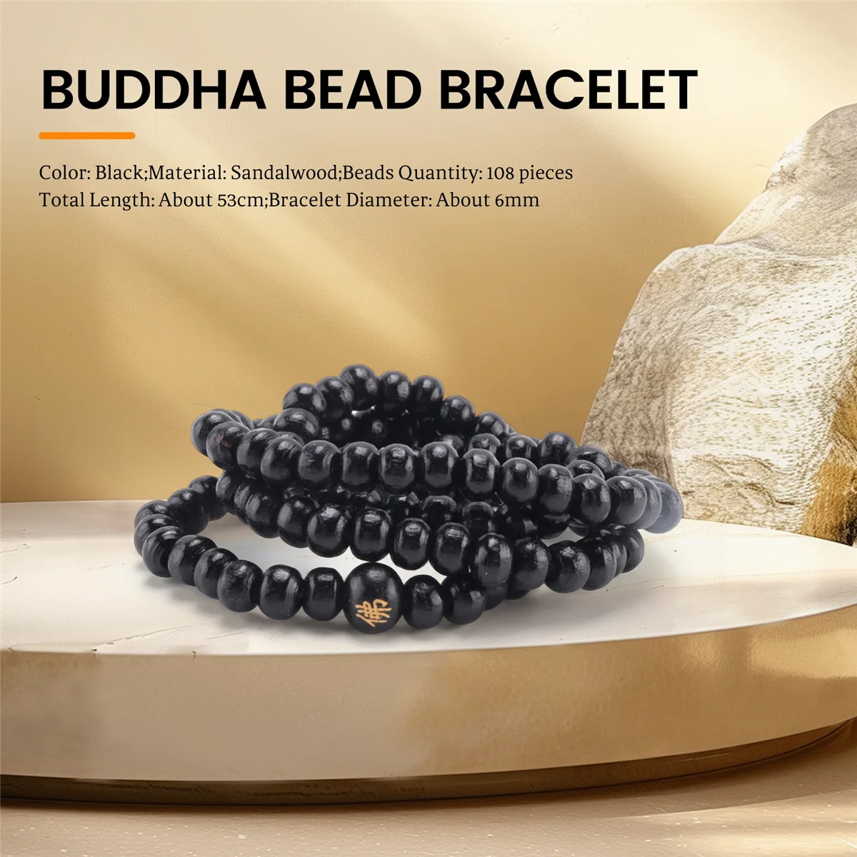 FZFZ Colar budista de sândalo contas de oração pulseira Buda Tibet
