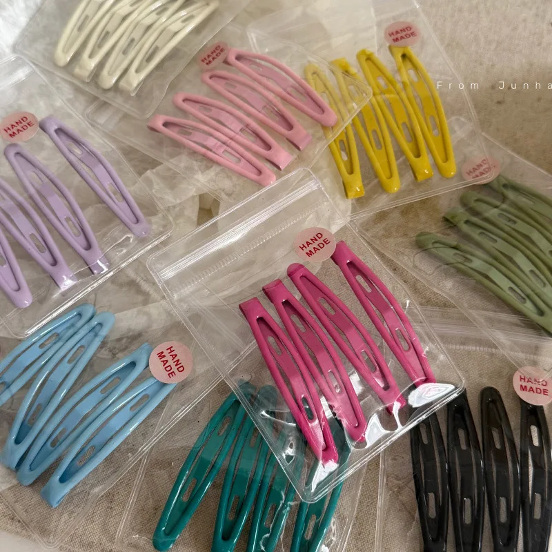 Cute Color Oil Drop Pea BB Clip Set Broken Hair Bangs Clip Basic Face Wash Makeup Hairpin Edge Clip Hair Accessories
