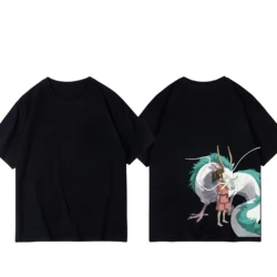 Hayao Miyazaki animation Spirited Away summertime Pure cotton juvenile Graphic T-shirt boy girl leisure Short-sleeved Top