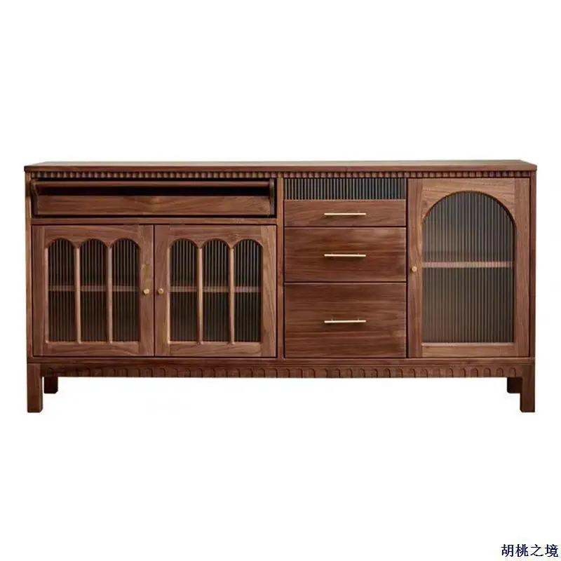 

North American black walnut against the wall, all solid wood, modern simple Nordic Japanese storage cabinet