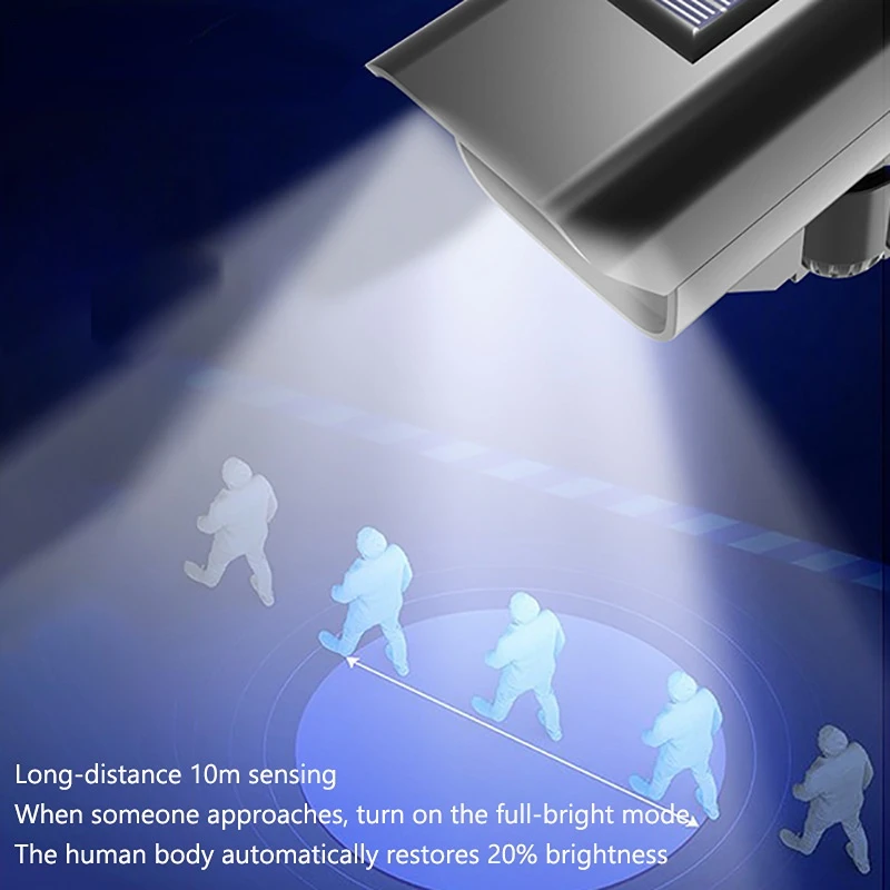 Solar Light Motion Sensor Security Dummy Camera Wireless Outdoor Flood Light IP65 Waterproof LED Lamp for Home Garden